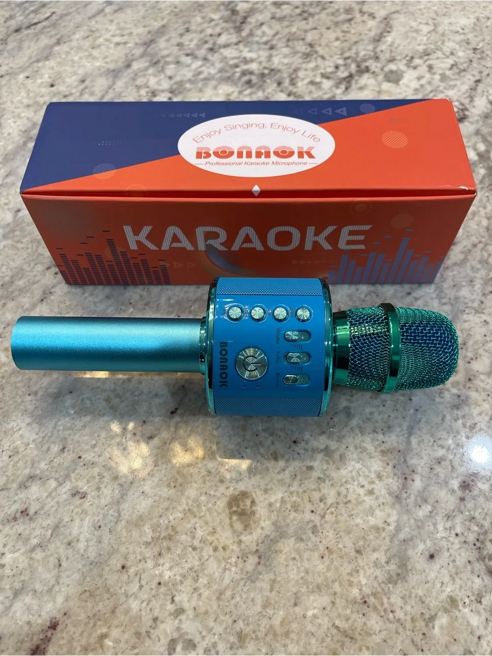 🎙️ BONAOK 3-in-1 Wireless Bluetooth Karaoke Microphone - Blue ✨